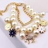 Pony from pearl, pendant, multilayer bracelet, jewelry, European style, suitable for import, new collection, flowered, South Korea