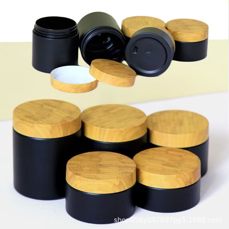 ペットクリーム缶プラスチック容器クリーム詰め替えボトル/ペットボトル/スキンケア製品プラスチック缶竹柄蓋|undefined
