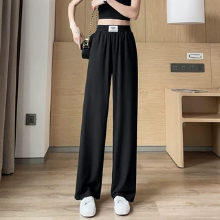阔腿裤女薄款高腰宽松显瘦小个子长裤拖地裤纯色百搭女裤小个子