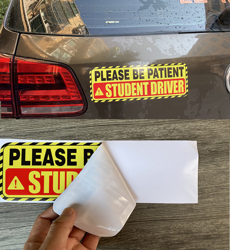 Comercio exterior magnético estudiante conductor reflexivo coche pegatinas no se desvanece reflexivo magnético coche cola pegatinas para conductores novatos