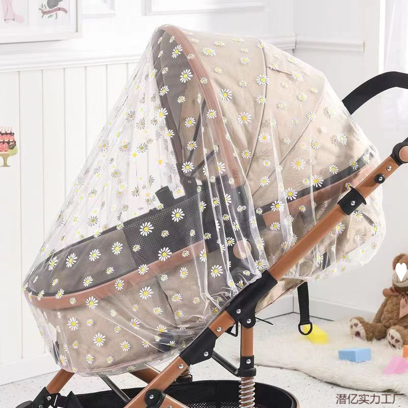 Baby Stroller Mosquito Net Full Cover Universal Printed Baby Mosquito Net Stroller Enlarged Encrypted Mesh Wholesale Free Shipping