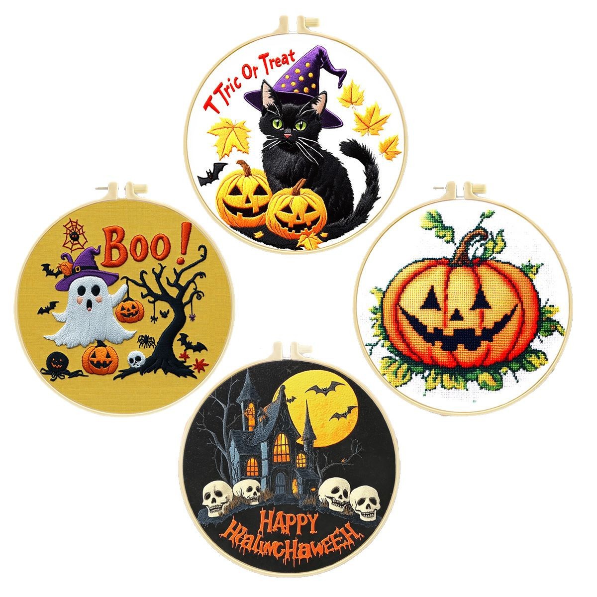 Explosivos transfronterizos limitados Halloween estilo gótico lindo estilo transfronterizo inglés bricolaje punto de cruz introducción
