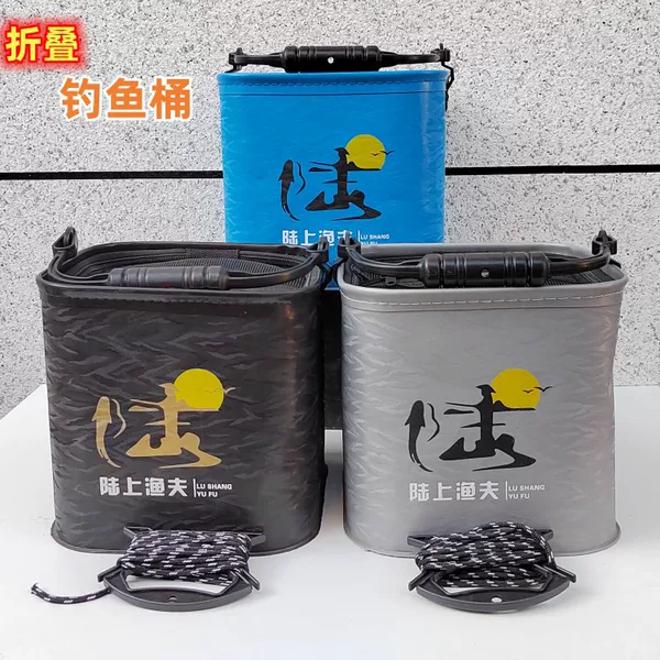 Fishing Bucket EVA Folding Live Fish Bucket Portable Mesh Portable Foldable Breathable Fish Bucket Fishing Supplies