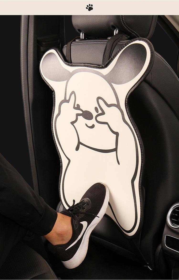 Bieye Little Rabbit Puppy Anti-Kick Pad Car Seat Back Anti-Stain Anti-Scratch Pad Cartoon Cute All-Season Universal Pu Protection