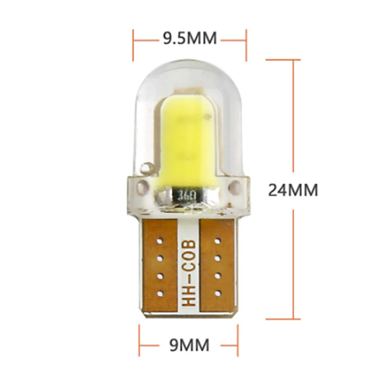 Автомобильная мотоциклетная LED-лампа малого размера набор для модификации T10 силиконовая кристальная лампа COB демонстрационная широкая подсветка для ведения W5W цоколь маленькая лампа