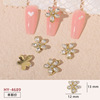 Accessory for manicure with bow, hair mesh, metal nail decoration, 2022 collection, wholesale, internet celebrity, flowered