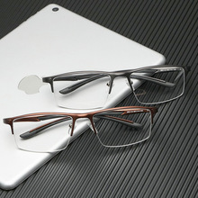 新款商务办公平光镜男运动近视镜 半框光学眼镜架663铝镁眼镜框架