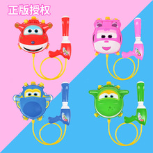 超级飞侠背包水枪儿童男孩女孩喷水枪玩具戏水抽拉式漂流呲水枪