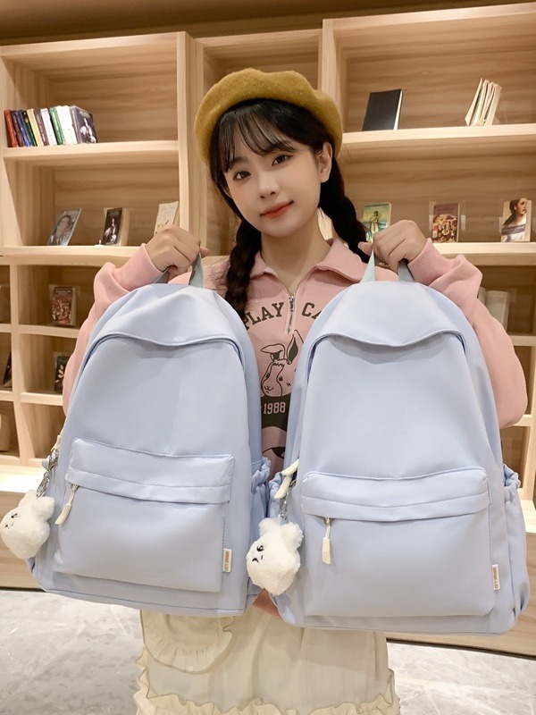 純色かばん女子大学生シンプルins風日系ランドセル女子中学校学生高颜値バックパック|undefined