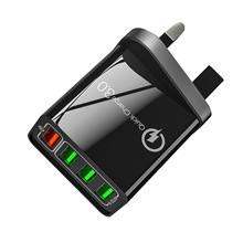 18W多口英规4USB英规手机平板快充充电器QC3.0香港三脚插头旅行充