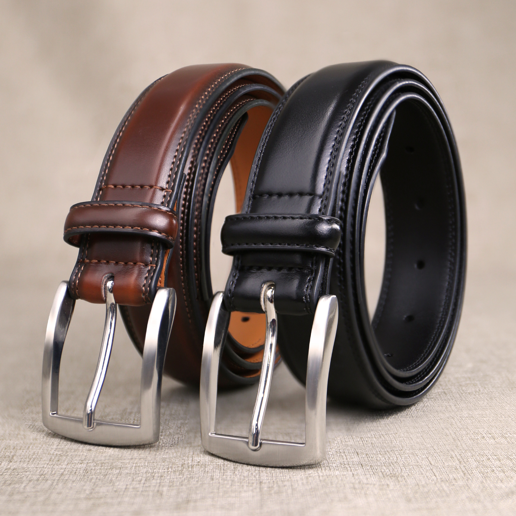men's double-sided leather belt