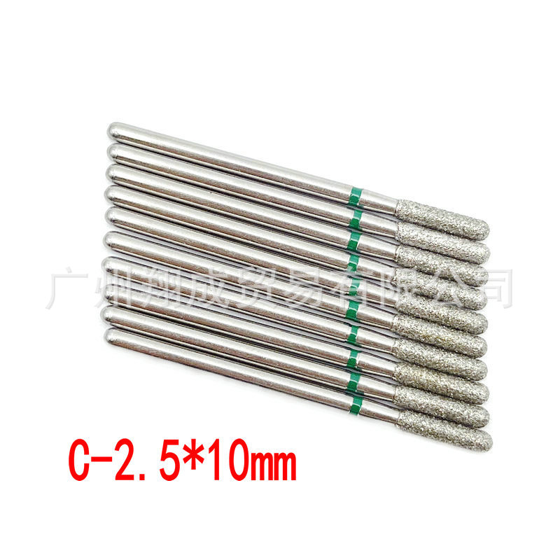 10 unids Amazon Venta caliente nail art carborundum pulido traje uñas descarga taladro piel muerta eliminación diamante Taladro