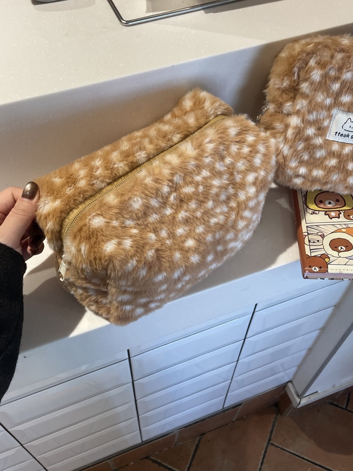 사슴 무늬 화장품 가방