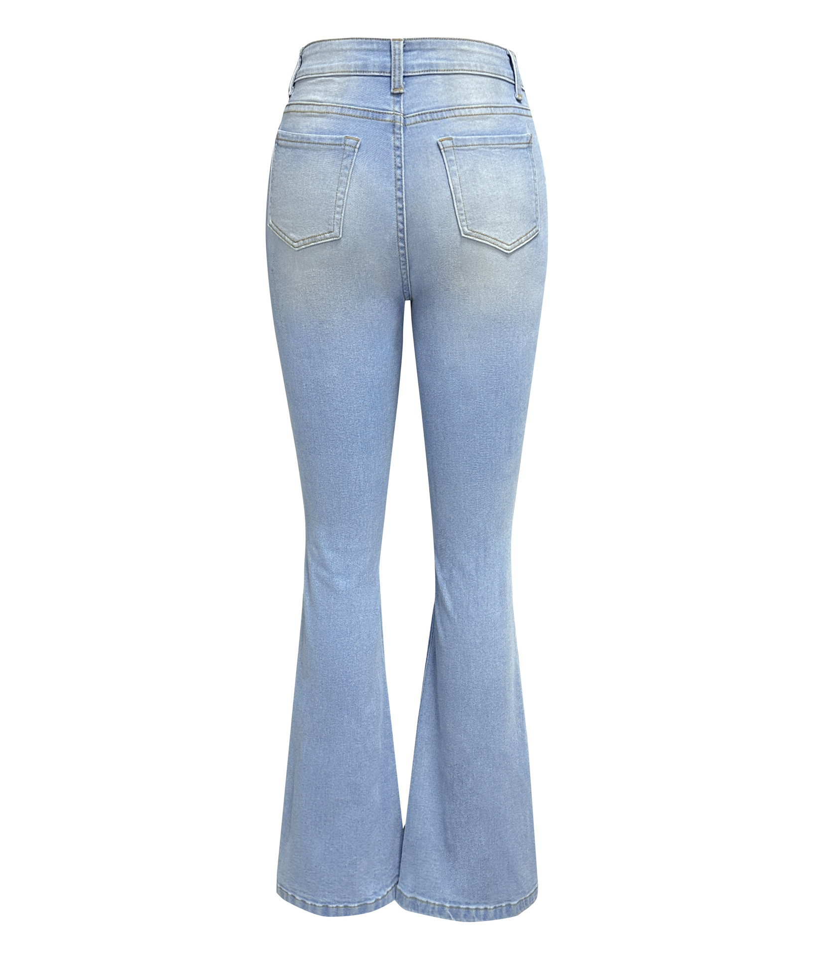 امرأة اليومي شارع ملابس الشارع اللون الصامد مكتمل الطول ممزق سروال واسع جينز display picture 3