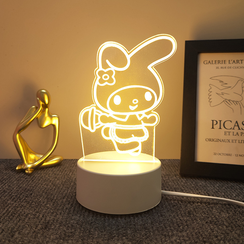 新奇特3d小夜灯卸売り来図創意プレゼントのベッドの上の電気スタンドの越境雰囲気はアクリル製のlogoを決めます。|undefined