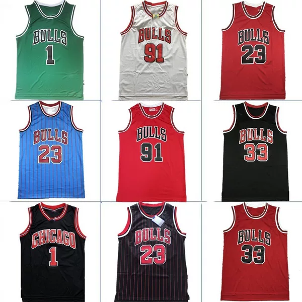 In-stock cross-border basketball jerseys 23 # 33 # Pippen Rodman retro style sports summer jersey training jersey