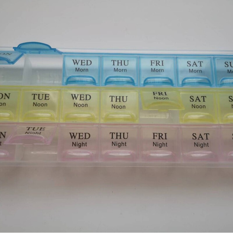 メーカー直販卸売り対外貿易英語一週間小三列21格薬箱3列携帯家庭用保健箱収|undefined