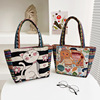 Fashionable shoulder bag, retro capacious shopping bag to go out, city style