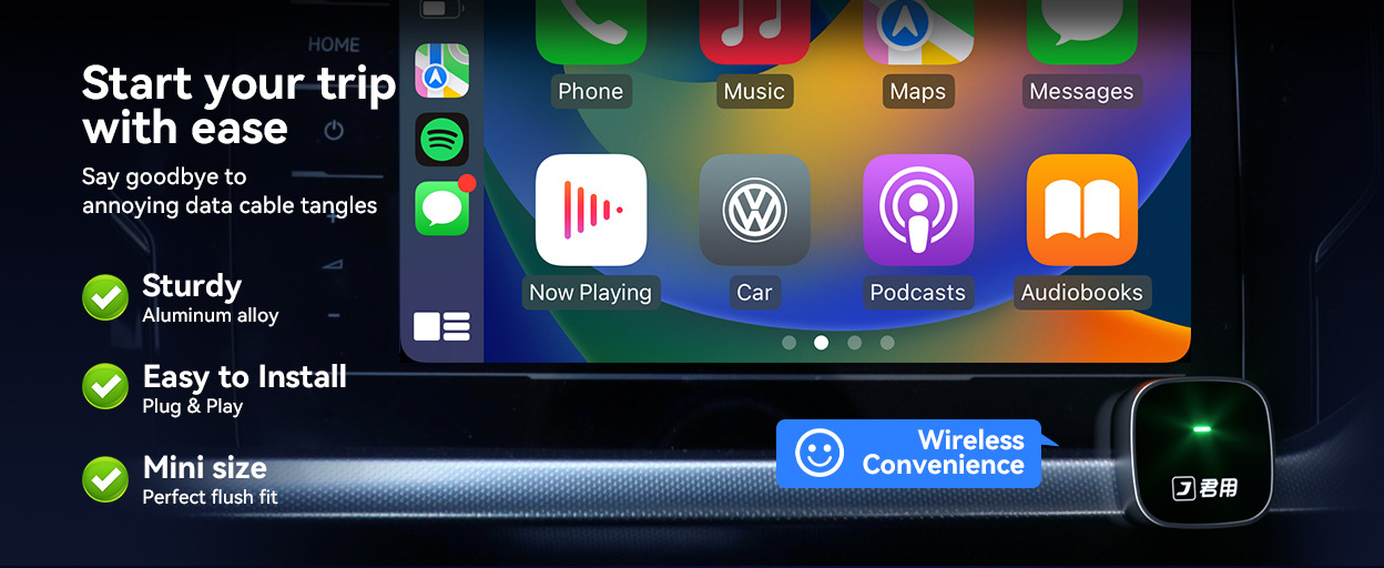 Junyong Original Car Wired to Wireless Carplay Apple Mobile Phone Special Car Interconnection Box Can Navigate and Listen to Music