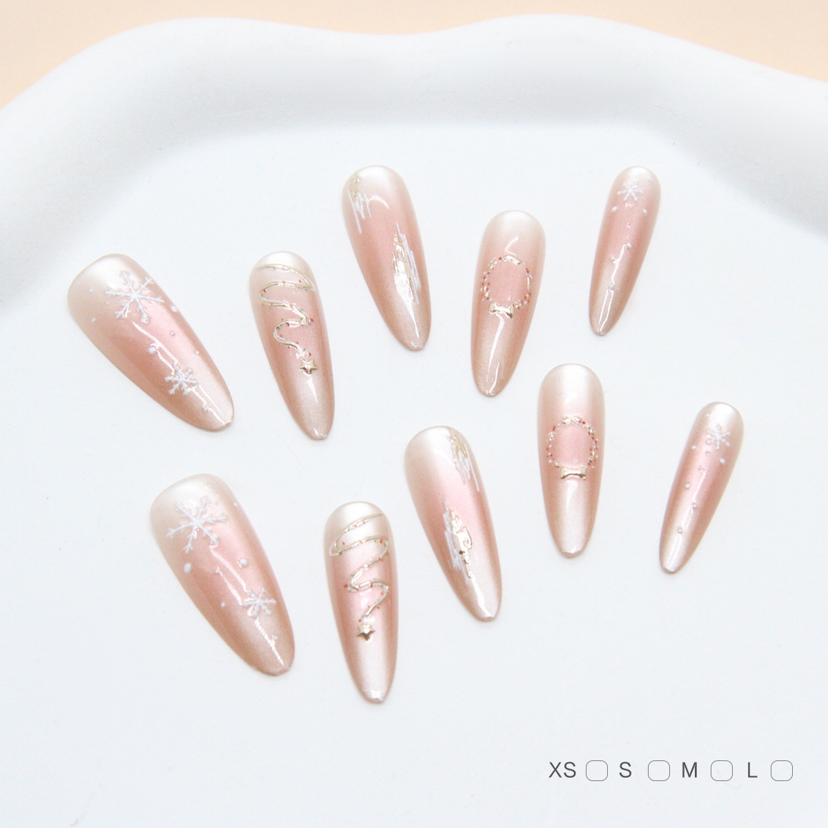 Uñas postizas removibles hechas a mano con forma de ojo de gato, manicura, uñas cortas de Ballet, tamaño dividido, uñas usables, 10 piezas, venta al por mayor