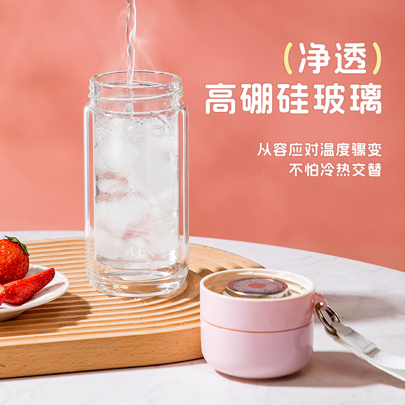 "Clear and Colorful Borosilicate Glass Cup for Women, Office Water Cup, Car Driving Cup, Wholesale and Customization"