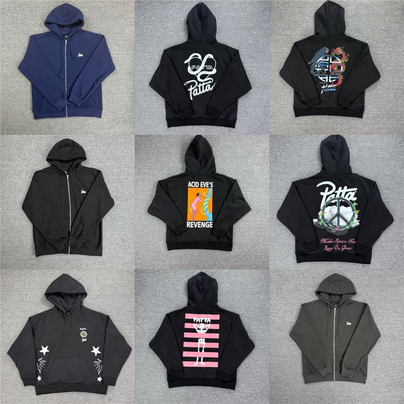 New Model in Stock Patta American-Style Foreign Trade Trendy Brand Graphic Print Hooded Sweatshirt High Street Casual Fashion New Model in Stock Patta American-Style Foreign Trade Trendy Brand Graphic Print Hooded Sweatshirt High Street Casual Fashion