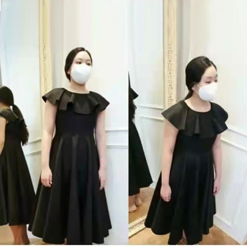 Europa y América Amazon AliExpress deseo de las Mujeres Nuevo Negro Falda corta vestido de noche simple vestido elegante
