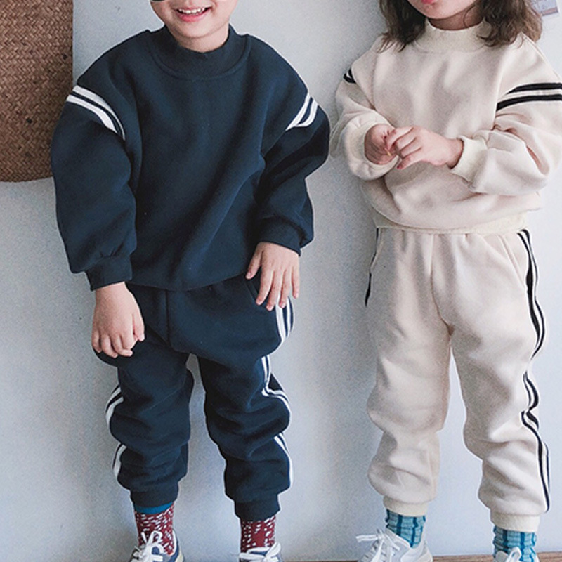 Pants Sets Sets Type 2 Pieces Set Quantity Casual, Holiday, Daily Occasion Sports Korean Style Stripe Cotton Blend Fleece Boys Clothing Sets