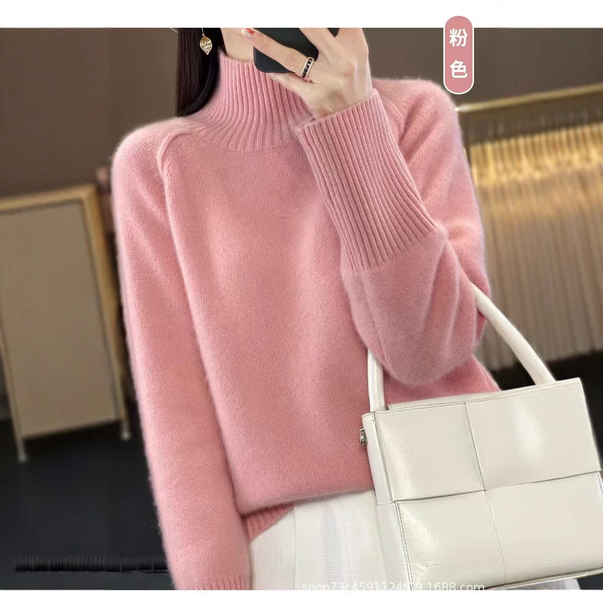 FAYE WONG TURTLENECK 스웨터 여성의 가을과 겨울 새로운 두꺼운 스웨터 느슨한 니트 내베이스 셔츠 플러스 사이즈 트렌디