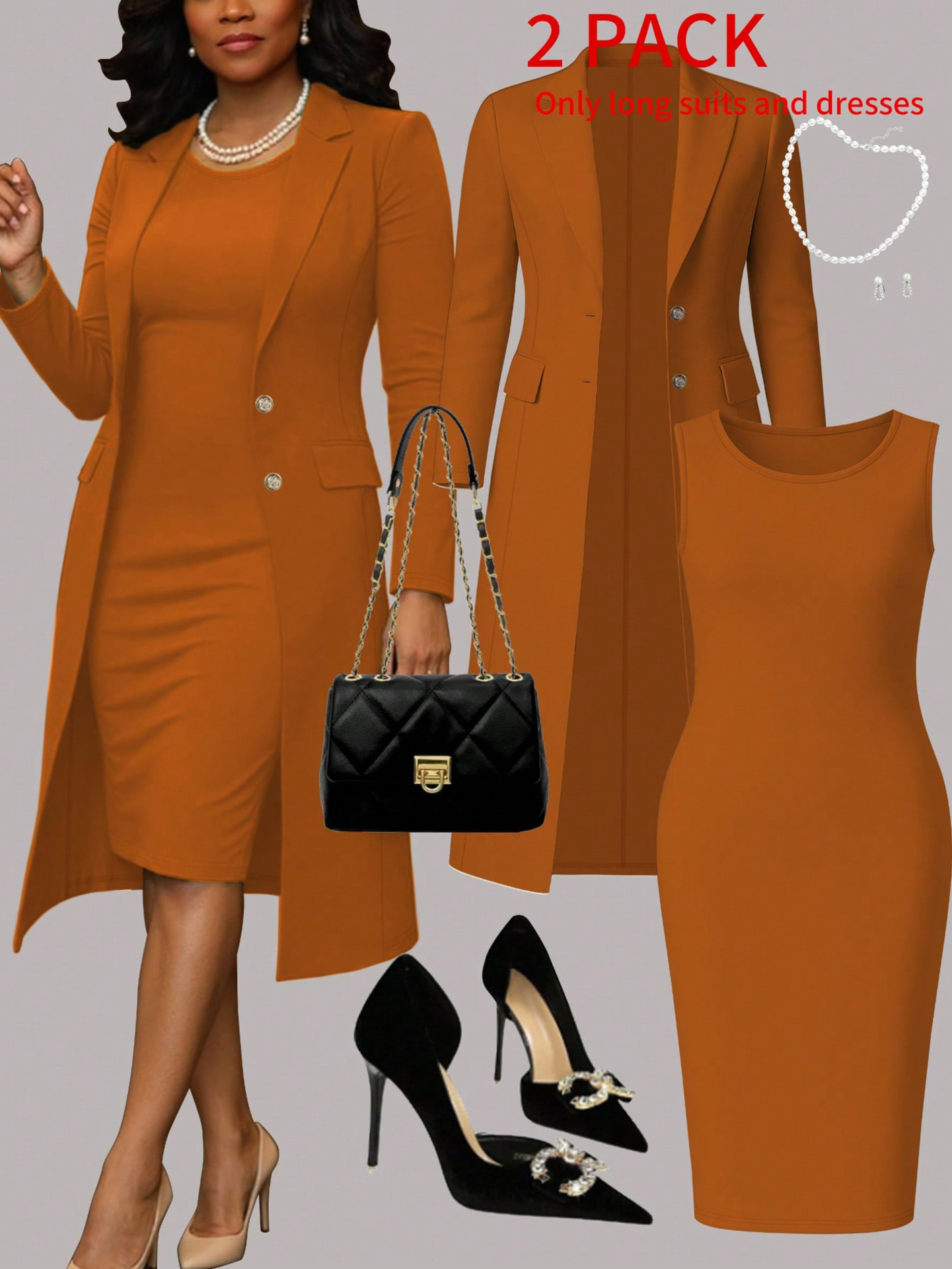 Completo blazer e vestito donna, tailleur elegante due pezzi_voghion.com
