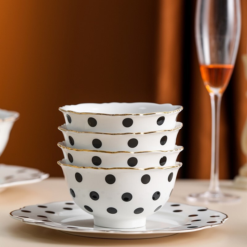 Ceramic bowl and plate set, Korean-style ins-style tableware, cute and creative, personalized for home use, individual soup, noodle, and rice bowls Ceramic bowl and plate set, Korean-style ins-style tableware, cute and creative, personalized for home use, individual soup, noodle, and rice bowls