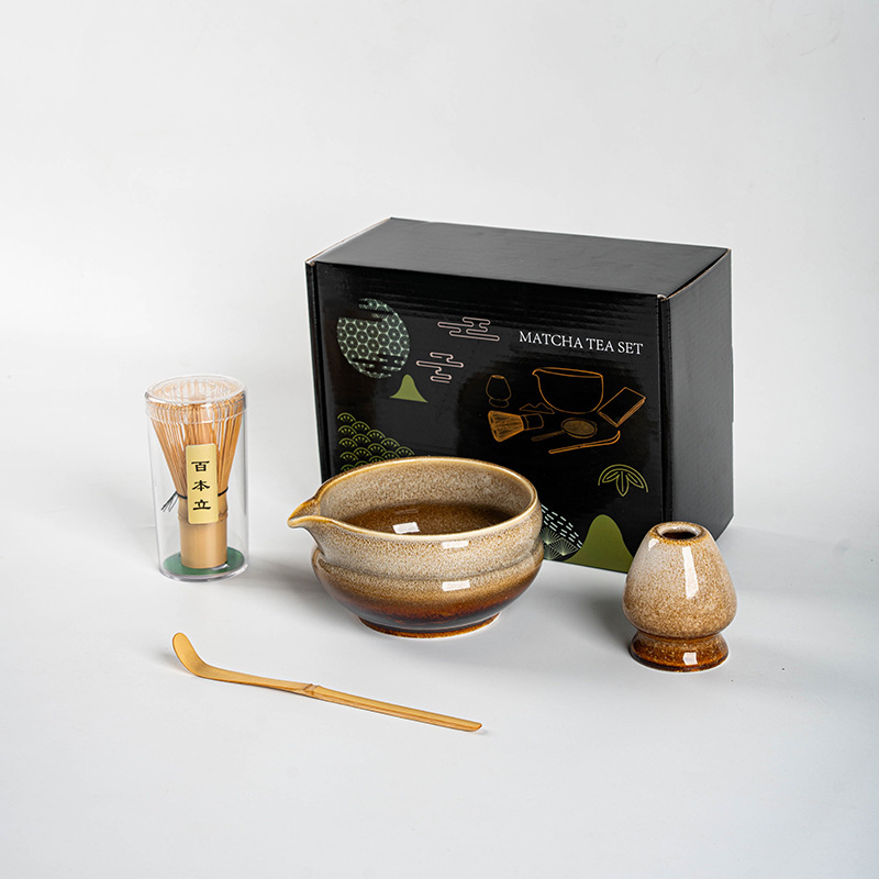 跨境专供窑变日式抹茶套装百本立工具茶筅茶刷宋代点茶批发厂家|undefined