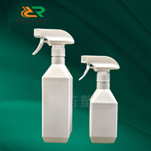 批发加厚300ml500ml方形喷雾瓶HDPE塑料瓶宠物清洁剂油污净分装瓶