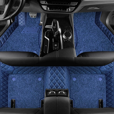 car mats – Modelə uyğun ayaqaltı - blue-blue-faux-cashmere-double-layer-foot-mat