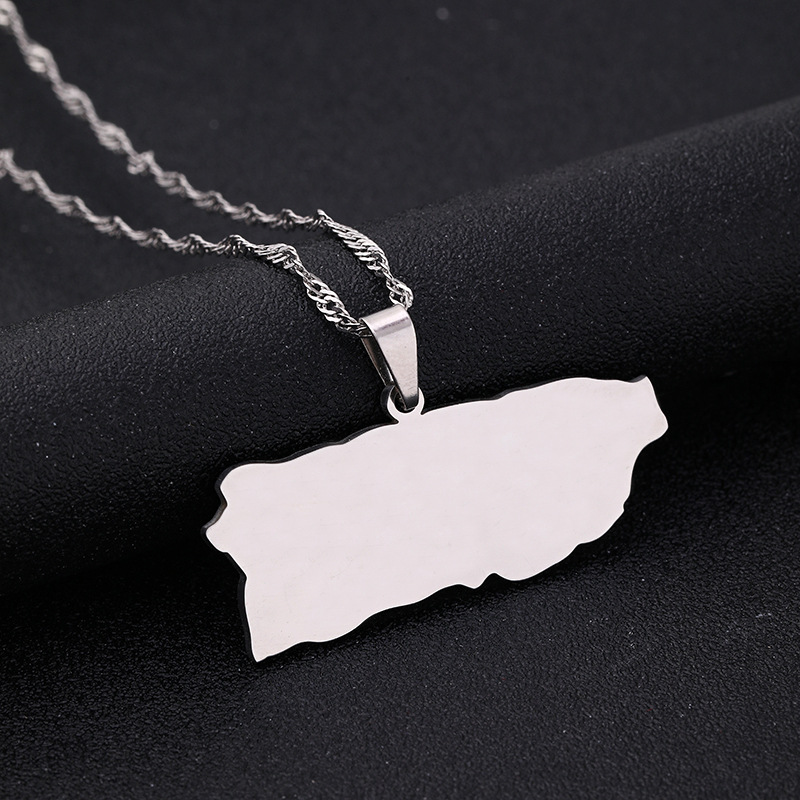 Wholesale Jewelry Vintage Style Classic Style Geometric Map 201 Stainless Steel Plating Pendant Necklace display picture 5