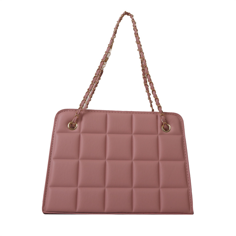 2023 nuevo estilo de cadena a cuadros bolsa de las mujeres pequeño rombo bordado hilo a cuadros bolsa de hombro de moda retro con textura bolsa de mensajero