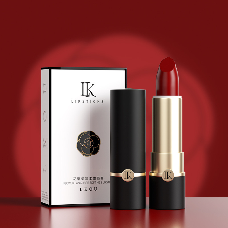 Lk Flower Language Soft Water Kiss Lipstick Lipstick Is Not Easy to Fade, Whitening, Long-Lasting Moisturizing Matte Whitening Velvet Lipstick