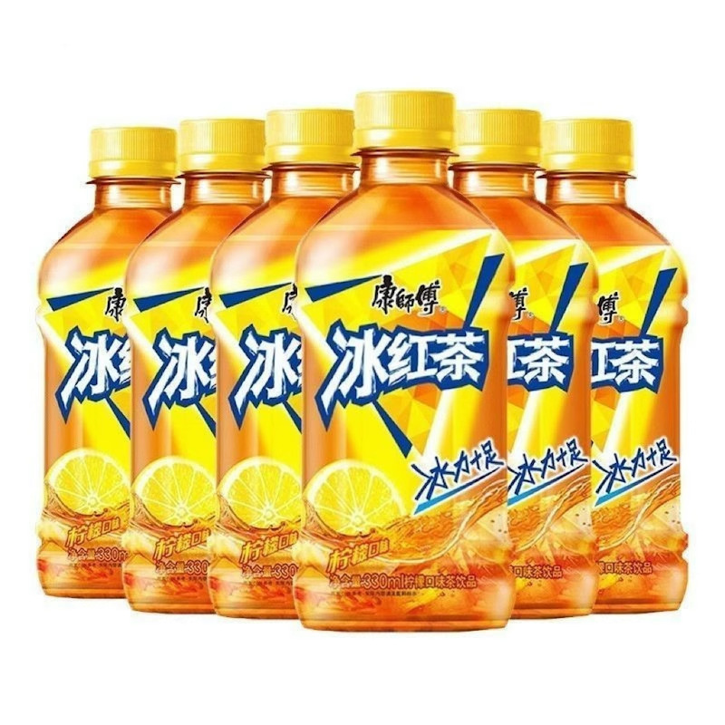 康师傅饮料冰红茶柠檬味茶饮品330ml*6小瓶水便携夏天暑假旅游|undefined