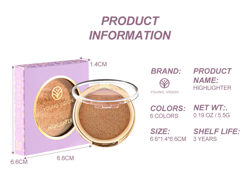 YOUNG VISION baking powder, polarizing and highlighter powder, setting and contouring powder compacts, contour and three-dimensional nose shadows undefined