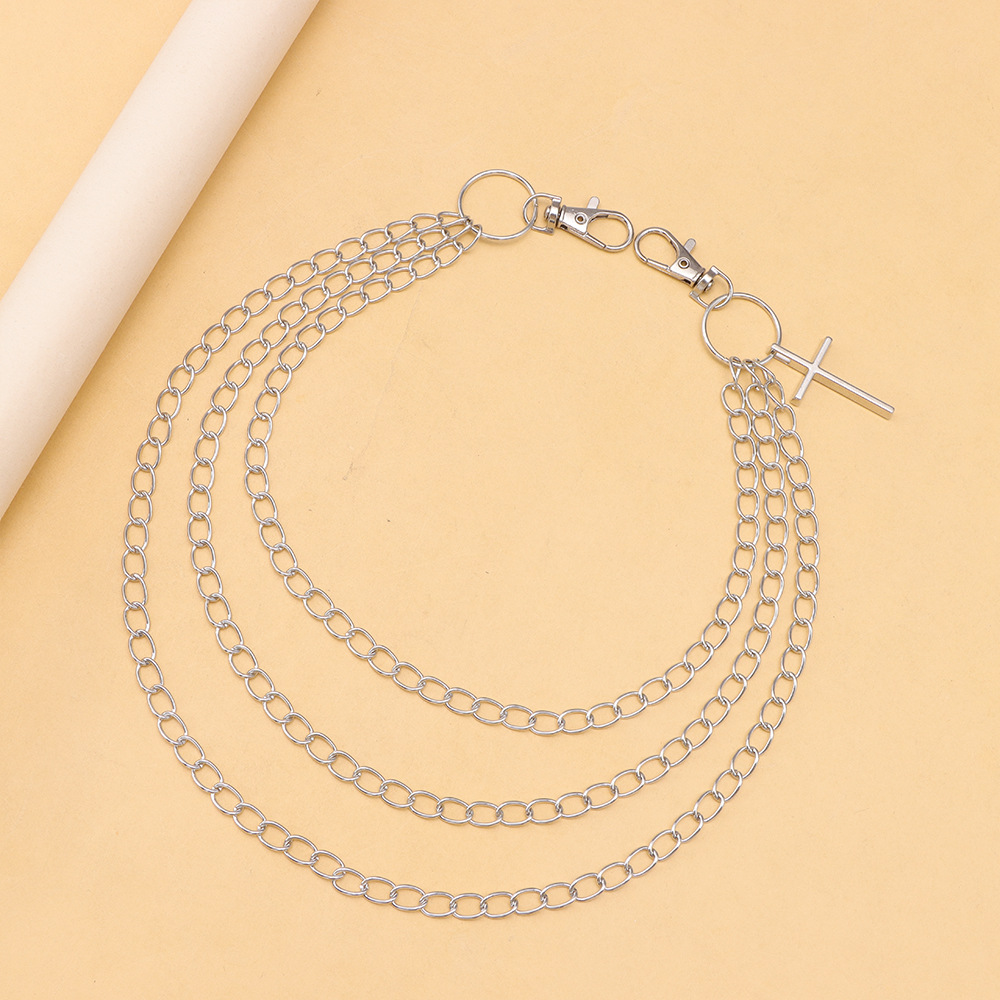 Minimalist High-End Feel Men's Personality Street Disco Pendant Cross Pants Chain Versatile Accessory_voghion.com