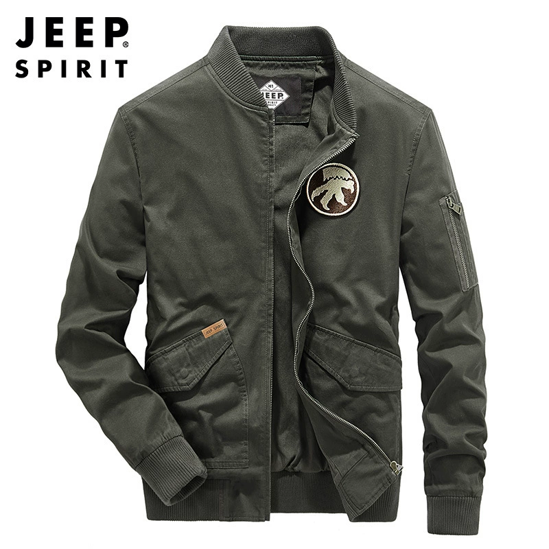 JEEP SPIRIT осень 2021 Новая мужская выстиранная куртка с воротником-стойкой повседневное свободное Мужское пальто 0930