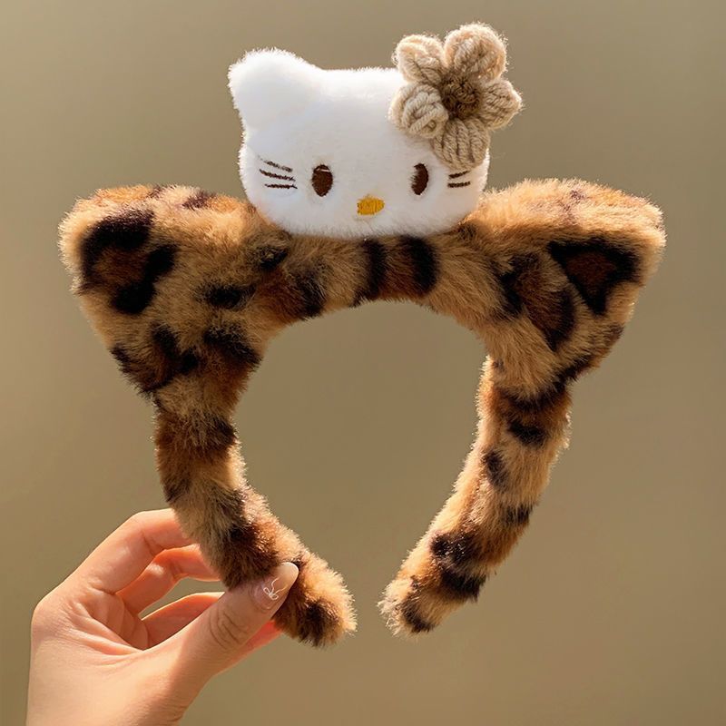 新しいかわいいヒョウ柄の猫のぬいぐるみのカチューシャ|undefined