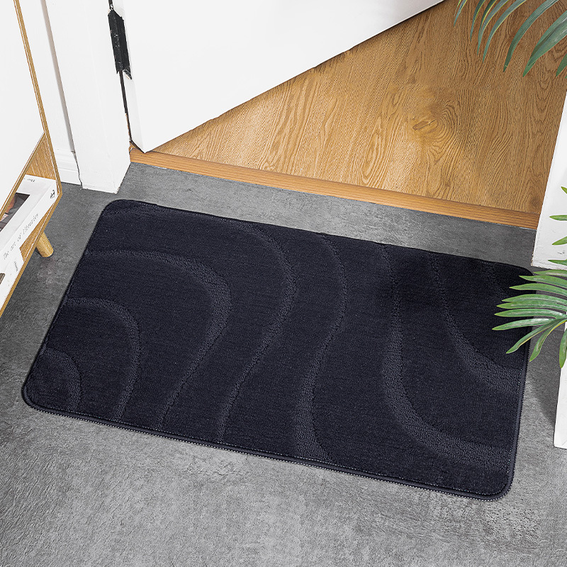 Baño de la puerta de la alfombra del suelo de la alfombra del baño de absorción de agua rápida almohadilla de pies secos gruesa flocado alfombra antideslizante del baño de baño