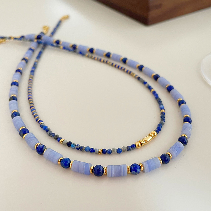 Vintage Lapis Lazuli Beaded Necklace For Women Trendy Jewellery_voghion.com