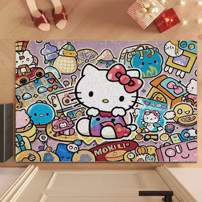 Avtomobil döşəmə paspasları — clean, non-slip foot mat - hello-kitty-and-shopping-items-together-4060cm-silk-loop