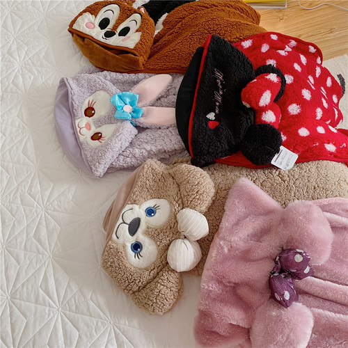 Disney Star Dew hooded shawl blanket Shirley Rose cartoon cloak children's nap blanket cloak blanket