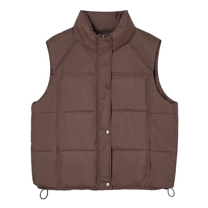 Chaleco de algodón de cuello vertical chaleco de damas otoño-invierno 2025 nuevo suelto de hombro de camisa de moda chaleco de damas chaqueta image 5