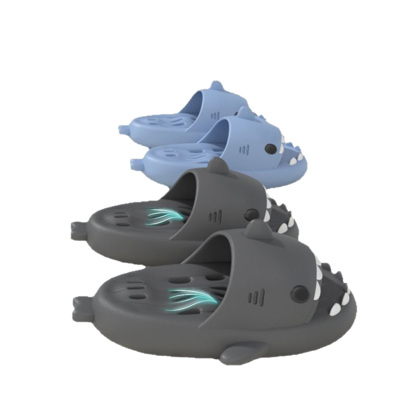 Zapatillas de fondo de masaje de tiburón pareja de adultos antideslizante baño fugas zapatillas de moda al aire libre divertido hogar sandalias lindas