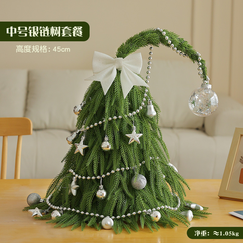 árbol de Navidad de cuello inclinado árbol de Navidad mini árbol de Navidad escritorio con lámpara artificial nueva simulación pequeña