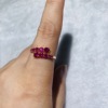 Zirconium, adjustable universal ring, diamond encrusted, on index finger